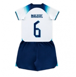 Fotbollsset Barn England Harry Maguire #6 Hemmatröja VM 2022 Mini-Kit Kortärmad (+ korta byxor)
