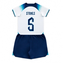 Fotbollsset Barn England John Stones #5 Hemmatröja VM 2022 Mini-Kit Kortärmad (+ korta byxor)
