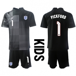Fotbollsset Barn England Jordan Pickford #1 Målvakt Hemmatröja VM 2022 Mini-Kit Kortärmad (+ korta byxor)