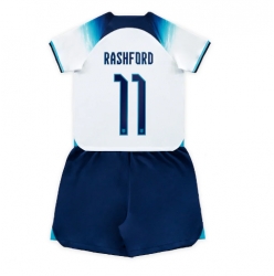 Fotbollsset Barn England Marcus Rashford #11 Hemmatröja VM 2022 Mini-Kit Kortärmad (+ korta byxor)