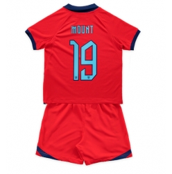 Fotbollsset Barn England Mason Mount #19 Bortatröja VM 2022 Mini-Kit Kortärmad (+ korta byxor)
