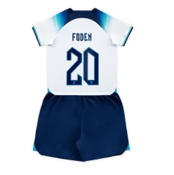 Fotbollsset Barn England Phil Foden #20 Hemmatröja VM 2022 Mini-Kit Kortärmad (+ korta byxor)