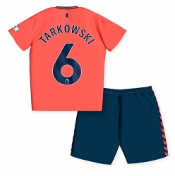 Fotbollsset Barn Everton James Tarkowski #6 Bortatröja 2023-24 Mini-Kit Kortärmad (+ korta byxor)
