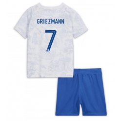 Fotbollsset Barn Frankrike Antoine Griezmann #7 Bortatröja VM 2022 Mini-Kit Kortärmad (+ korta byxor)