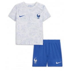 Fotbollsset Barn Frankrike Bortatröja VM 2022 Mini-Kit Kortärmad (+ korta byxor)