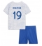 Fotbollsset Barn Frankrike Karim Benzema #19 Bortatröja VM 2022 Mini-Kit Kortärmad (+ korta byxor)