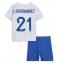 Fotbollsset Barn Frankrike Lucas Hernandez #21 Bortatröja VM 2022 Mini-Kit Kortärmad (+ korta byxor)
