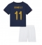 Fotbollsset Barn Frankrike Ousmane Dembele #11 Hemmatröja VM 2022 Mini-Kit Kortärmad (+ korta byxor)