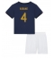 Fotbollsset Barn Frankrike Raphael Varane #4 Hemmatröja VM 2022 Mini-Kit Kortärmad (+ korta byxor)