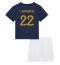 Fotbollsset Barn Frankrike Theo Hernandez #22 Hemmatröja VM 2022 Mini-Kit Kortärmad (+ korta byxor)