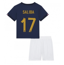 Fotbollsset Barn Frankrike William Saliba #17 Hemmatröja VM 2022 Mini-Kit Kortärmad (+ korta byxor)