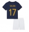 Fotbollsset Barn Frankrike William Saliba #17 Hemmatröja VM 2022 Mini-Kit Kortärmad (+ korta byxor)