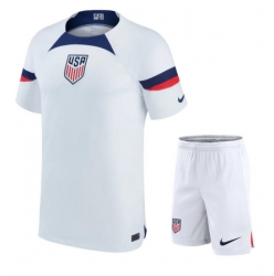 Fotbollsset Barn Förenta staterna Hemmatröja VM 2022 Mini-Kit Kortärmad (+ korta byxor)