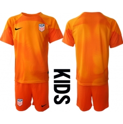 Fotbollsset Barn Förenta staterna Målvakt Hemmatröja VM 2022 Mini-Kit Kortärmad (+ korta byxor)