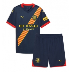 Fotbollsset Barn Girona Bortatröja 2024-25 Mini-Kit Kortärmad (+ korta byxor)