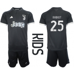 Fotbollsset Barn Juventus Adrien Rabiot #25 Tredje Tröja 2023-24 Mini-Kit Kortärmad (+ korta byxor)