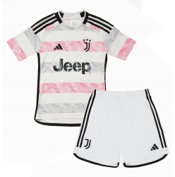 Fotbollsset Barn Juventus Bortatröja 2023-24 Mini-Kit Kortärmad (+ korta byxor)