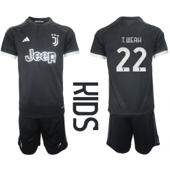 Fotbollsset Barn Juventus Timothy Weah #22 Tredje Tröja 2023-24 Mini-Kit Kortärmad (+ korta byxor)