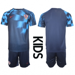 Fotbollsset Barn Kroatien Bortatröja VM 2022 Mini-Kit Kortärmad (+ korta byxor)