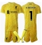 Fotbollsset Barn Liverpool Alisson Becker #1 Målvakt Tredje Tröja 2024-25 Mini-Kit Kortärmad (+ korta byxor)