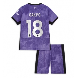 Fotbollsset Barn Liverpool Cody Gakpo #18 Tredje Tröja 2023-24 Mini-Kit Kortärmad (+ korta byxor)
