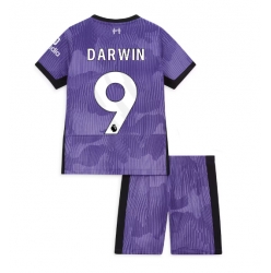 Fotbollsset Barn Liverpool Darwin Nunez #9 Tredje Tröja 2023-24 Mini-Kit Kortärmad (+ korta byxor)