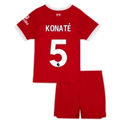 Fotbollsset Barn Liverpool Ibrahima Konate #5 Hemmatröja 2023-24 Mini-Kit Kortärmad (+ korta byxor)