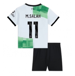 Fotbollsset Barn Liverpool Mohamed Salah #11 Bortatröja 2023-24 Mini-Kit Kortärmad (+ korta byxor)