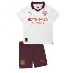 Fotbollsset Barn Manchester City Bortatröja 2023-24 Mini-Kit Kortärmad (+ korta byxor)