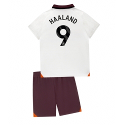 Fotbollsset Barn Manchester City Erling Haaland #9 Bortatröja 2023-24 Mini-Kit Kortärmad (+ korta byxor)