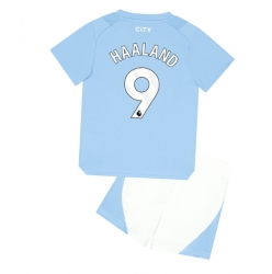 Fotbollsset Barn Manchester City Erling Haaland #9 Hemmatröja 2023-24 Mini-Kit Kortärmad (+ korta byxor)