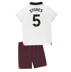 Fotbollsset Barn Manchester City John Stones #5 Bortatröja 2023-24 Mini-Kit Kortärmad (+ korta byxor)