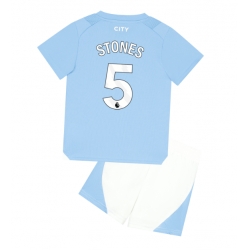 Fotbollsset Barn Manchester City John Stones #5 Hemmatröja 2023-24 Mini-Kit Kortärmad (+ korta byxor)