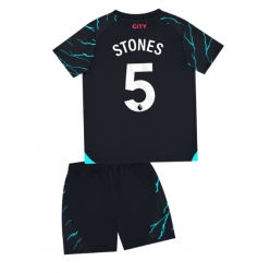 Fotbollsset Barn Manchester City John Stones #5 Tredje Tröja 2023-24 Mini-Kit Kortärmad (+ korta byxor)