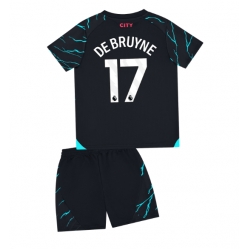 Fotbollsset Barn Manchester City Kevin De Bruyne #17 Tredje Tröja 2023-24 Mini-Kit Kortärmad (+ korta byxor)