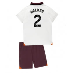 Fotbollsset Barn Manchester City Kyle Walker #2 Bortatröja 2023-24 Mini-Kit Kortärmad (+ korta byxor)