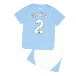 Fotbollsset Barn Manchester City Kyle Walker #2 Hemmatröja 2023-24 Mini-Kit Kortärmad (+ korta byxor)