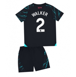 Fotbollsset Barn Manchester City Kyle Walker #2 Tredje Tröja 2023-24 Mini-Kit Kortärmad (+ korta byxor)