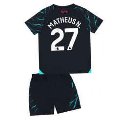 Fotbollsset Barn Manchester City Matheus Nunes #27 Tredje Tröja 2023-24 Mini-Kit Kortärmad (+ korta byxor)