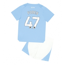 Fotbollsset Barn Manchester City Phil Foden #47 Hemmatröja 2023-24 Mini-Kit Kortärmad (+ korta byxor)