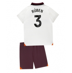Fotbollsset Barn Manchester City Ruben Dias #3 Bortatröja 2023-24 Mini-Kit Kortärmad (+ korta byxor)