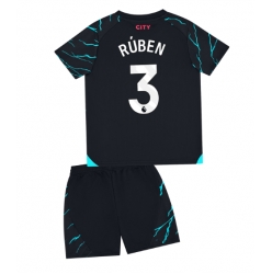Fotbollsset Barn Manchester City Ruben Dias #3 Tredje Tröja 2023-24 Mini-Kit Kortärmad (+ korta byxor)