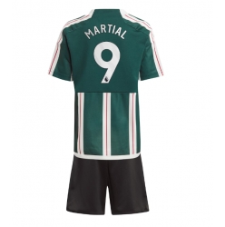 Fotbollsset Barn Manchester United Anthony Martial #9 Bortatröja 2023-24 Mini-Kit Kortärmad (+ korta byxor)