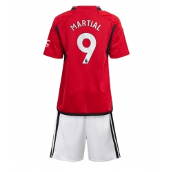 Fotbollsset Barn Manchester United Anthony Martial #9 Hemmatröja 2023-24 Mini-Kit Kortärmad (+ korta byxor)