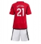 Fotbollsset Barn Manchester United Antony #21 Hemmatröja 2023-24 Mini-Kit Kortärmad (+ korta byxor)