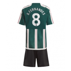 Fotbollsset Barn Manchester United Bruno Fernandes #8 Bortatröja 2023-24 Mini-Kit Kortärmad (+ korta byxor)