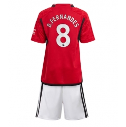 Fotbollsset Barn Manchester United Bruno Fernandes #8 Hemmatröja 2023-24 Mini-Kit Kortärmad (+ korta byxor)
