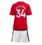 Fotbollsset Barn Manchester United Donny van de Beek #34 Hemmatröja 2023-24 Mini-Kit Kortärmad (+ korta byxor)