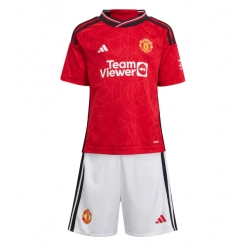Fotbollsset Barn Manchester United Hemmatröja 2023-24 Mini-Kit Kortärmad (+ korta byxor)