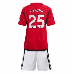 Fotbollsset Barn Manchester United Jadon Sancho #25 Hemmatröja 2023-24 Mini-Kit Kortärmad (+ korta byxor)